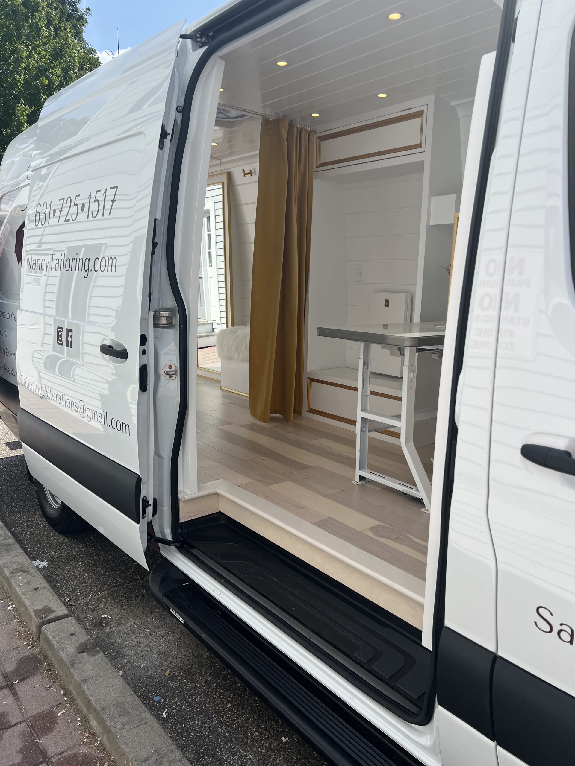Interior of Nancy's Tailoring Event Van