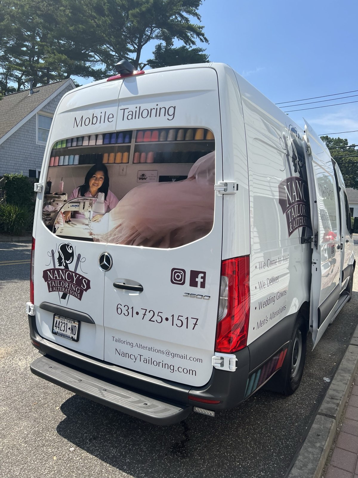 Nancy's Tailoring mobile van exterior
